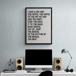 Rappers Delight Song Lyric Music Poster Wall Art Print - Ink North 