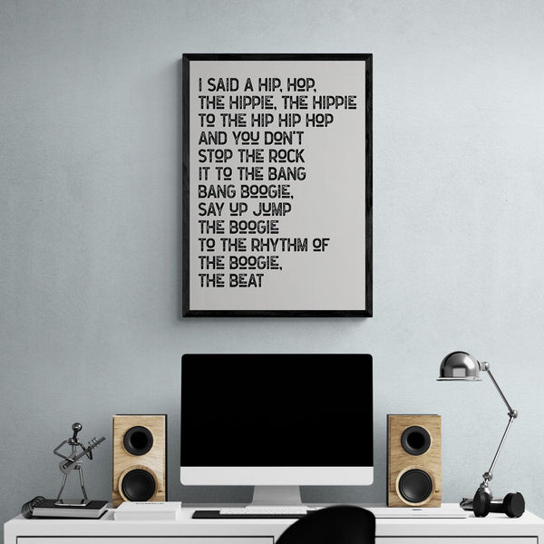 Rappers Delight Song Lyric Music Poster Wall Art Print - Ink North 