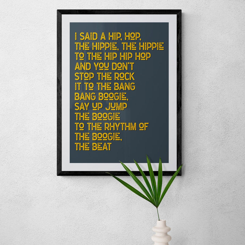 Rappers Delight Song Lyric Music Poster Wall Art Print - Ink North 