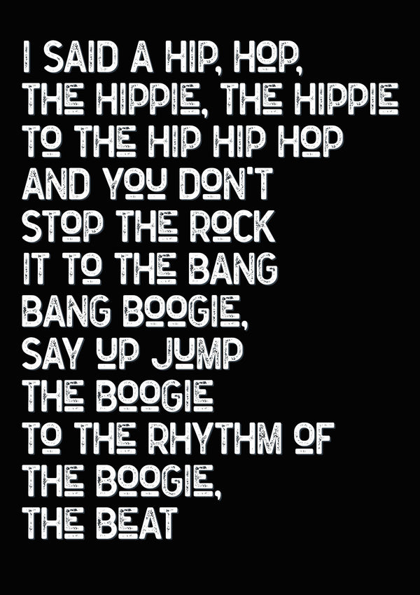 Rappers Delight Song Lyric Music Poster Wall Art Print - Ink North 