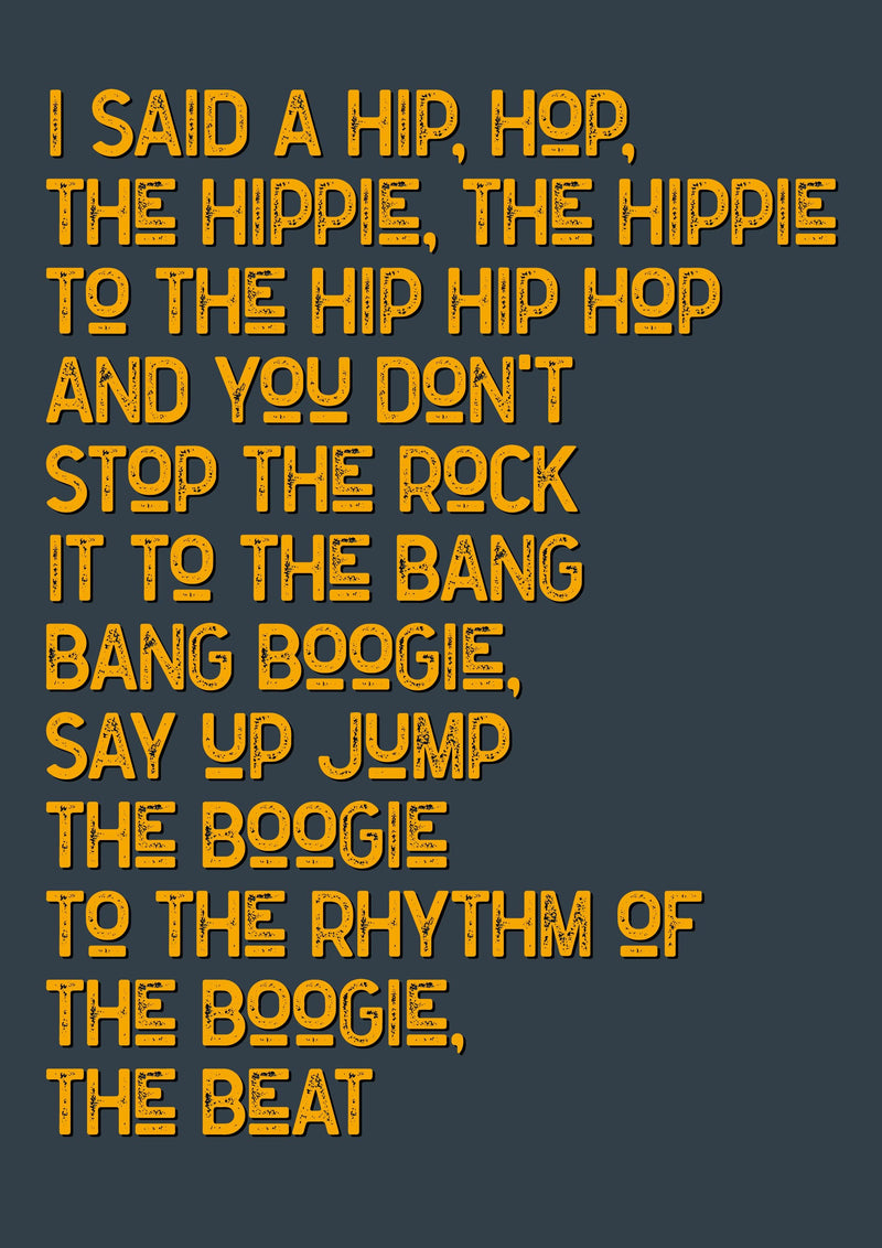 Rappers Delight Song Lyric Music Poster Wall Art Print - Ink North 