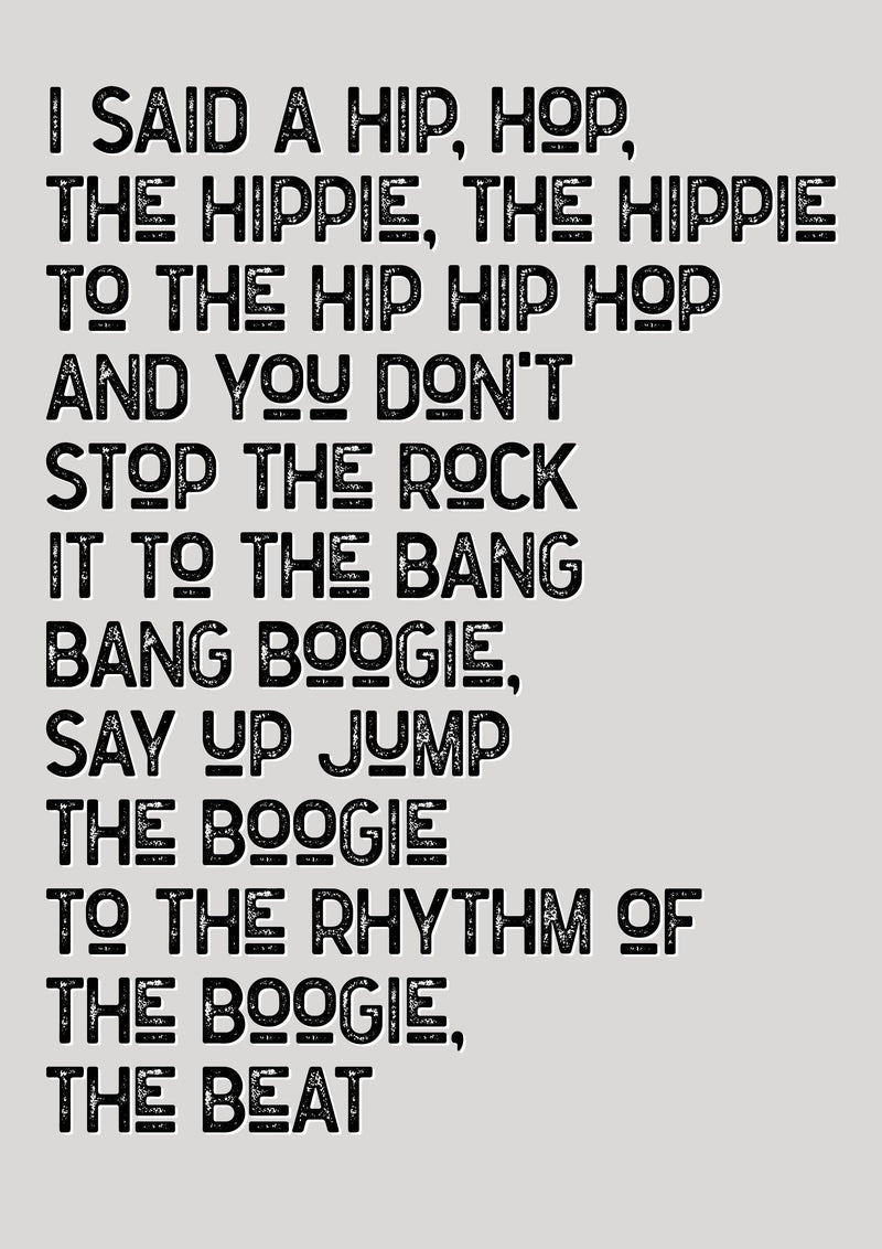 Rappers Delight Song Lyric Music Poster Wall Art Print - Ink North 