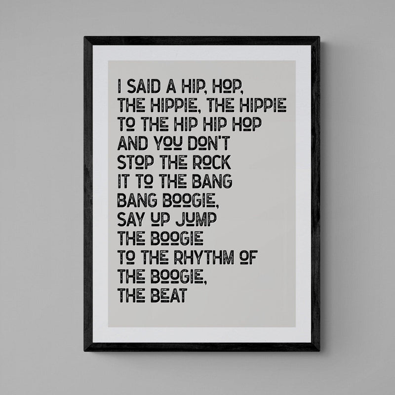 Rappers Delight Song Lyric Music Poster Wall Art Print - Ink North 