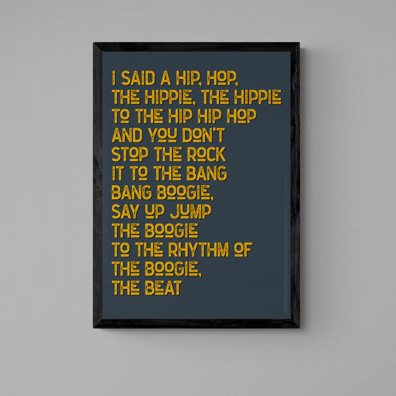 Rappers Delight Song Lyric Music Poster Wall Art Print - Ink North 