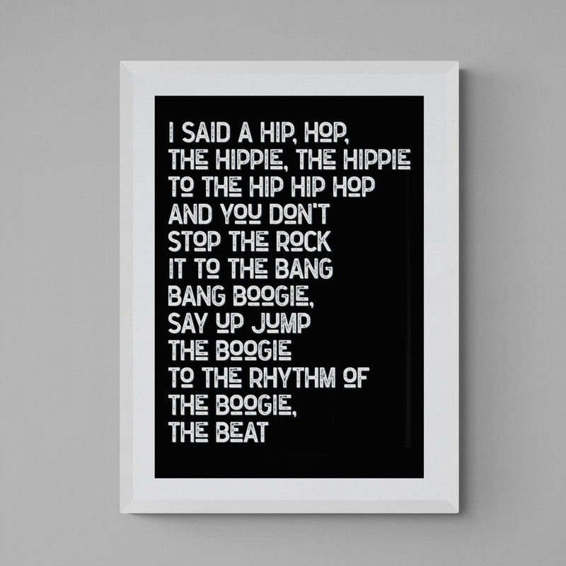 Rappers Delight Song Lyric Music Poster Wall Art Print - Ink North 