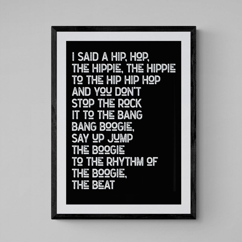 Rappers Delight Song Lyric Music Poster Wall Art Print - Ink North 