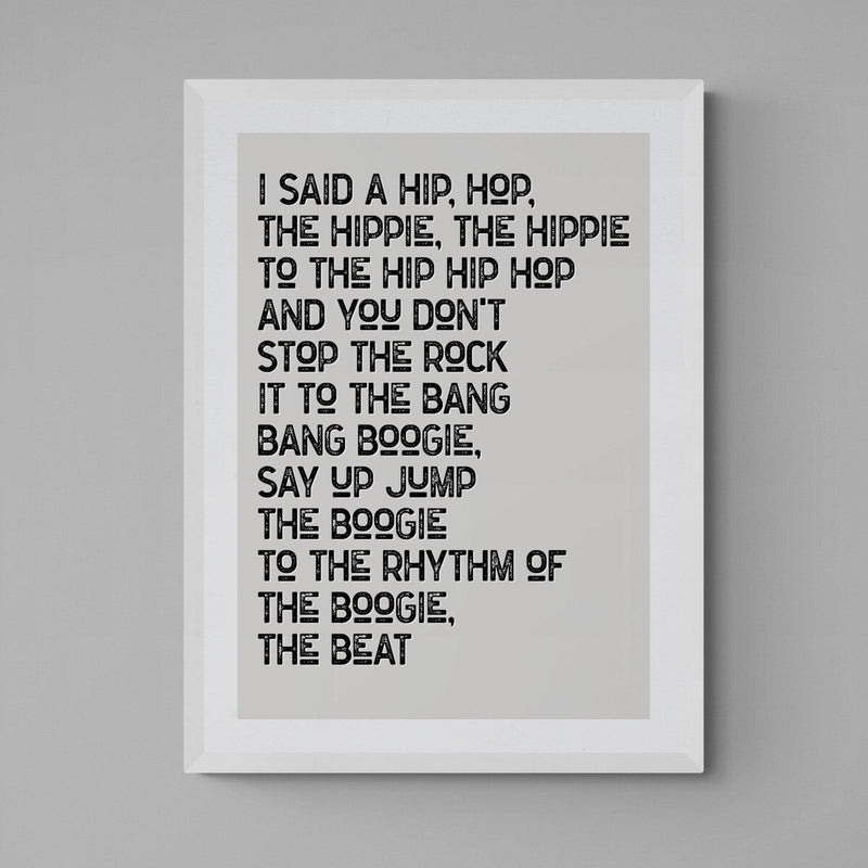 Rappers Delight Song Lyric Music Poster Wall Art Print - Ink North 