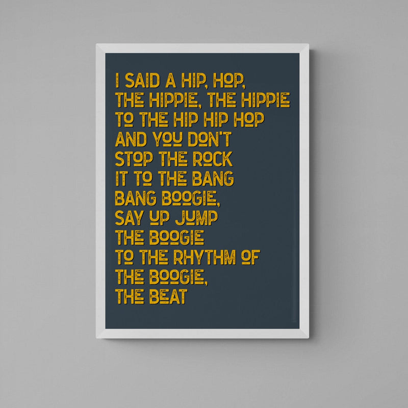 Rappers Delight Song Lyric Music Poster Wall Art Print - Ink North 