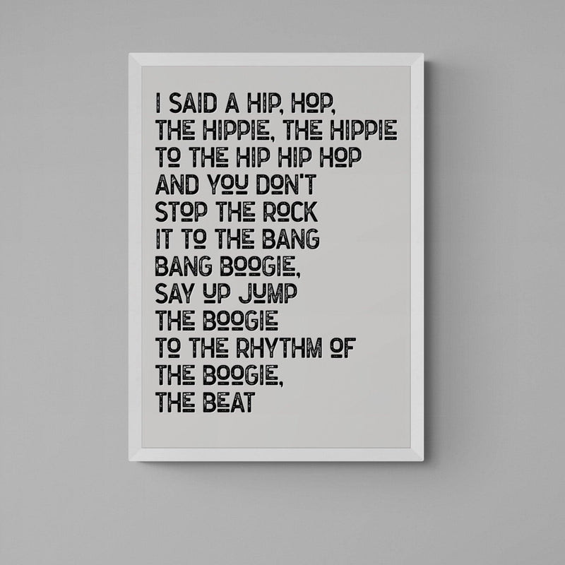 Rappers Delight Song Lyric Music Poster Wall Art Print - Ink North 