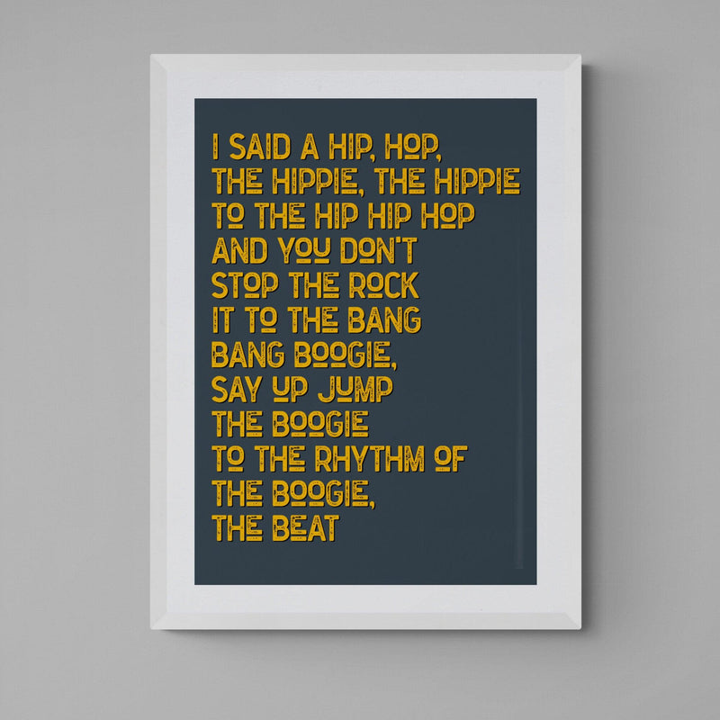 Rappers Delight Song Lyric Music Poster Wall Art Print - Ink North 