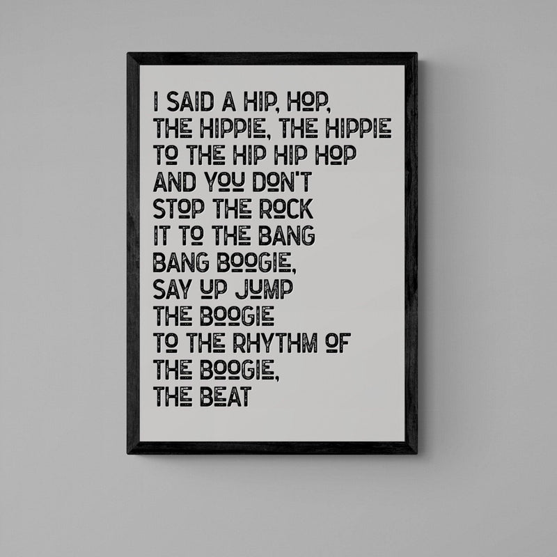 Rappers Delight Song Lyric Music Poster Wall Art Print - Ink North 