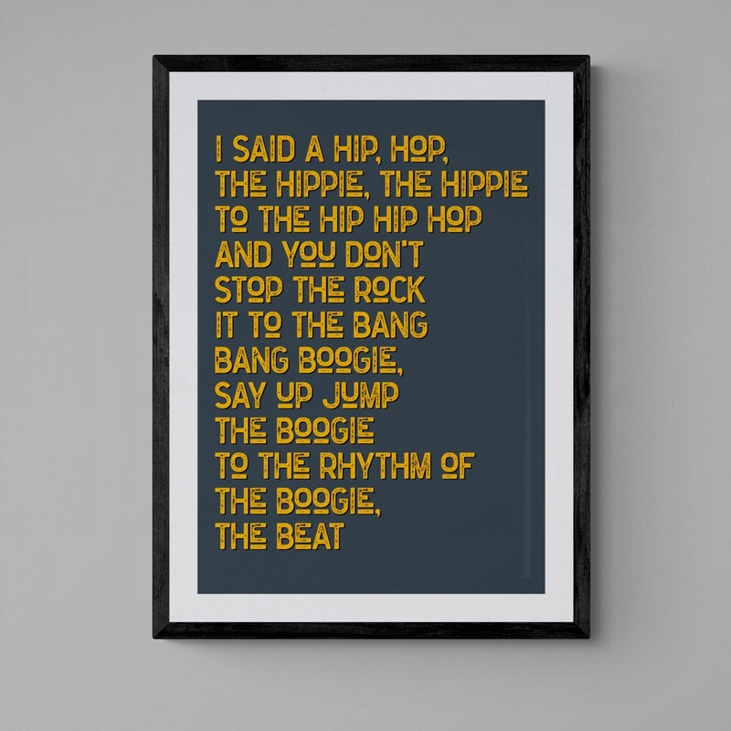 Rappers Delight Song Lyric Music Poster Wall Art Print - Ink North 