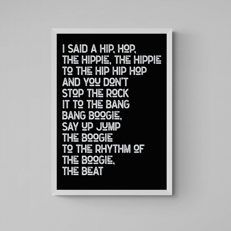 Rappers Delight Song Lyric Music Poster Wall Art Print - Ink North 