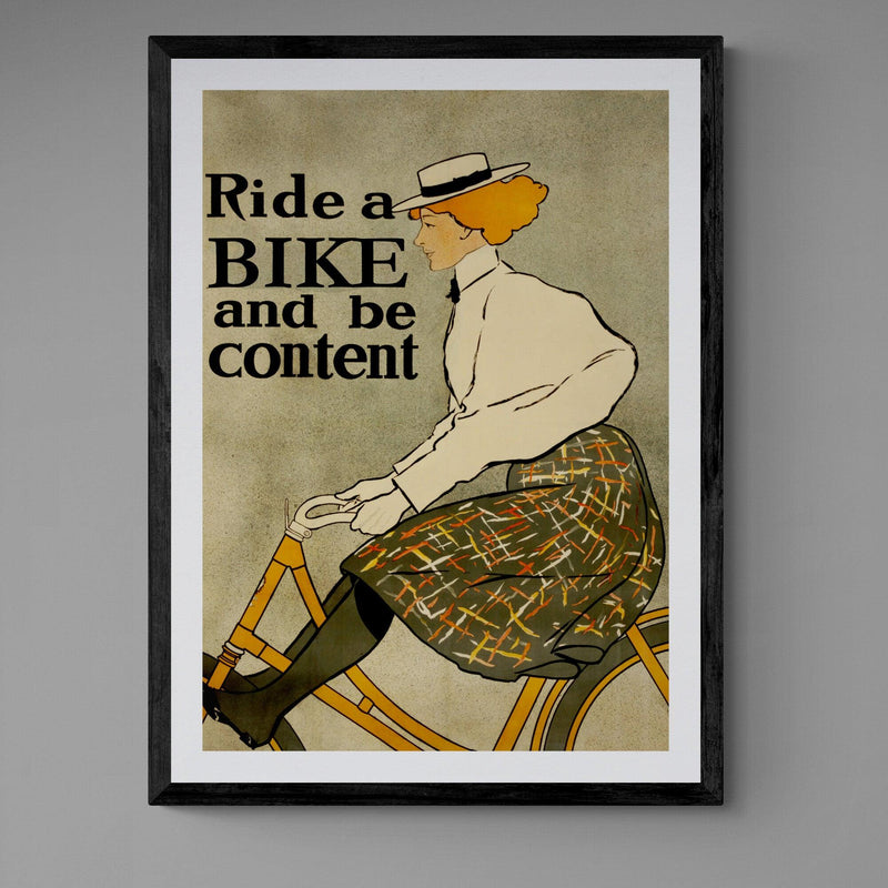 Ride A Bike Advert Antique Poster vintage wall art print - Ink North 