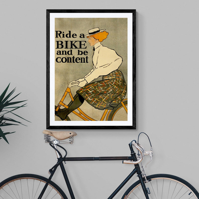 Ride A Bike Advert Antique Poster vintage wall art print - Ink North 