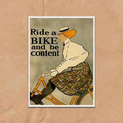 Ride A Bike Advert Antique Poster vintage wall art print - Ink North 