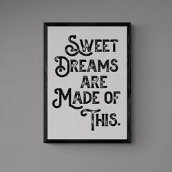 Sweet Dreams Are Made Of This Song Lyric Poster Wall Art Print - Ink North 