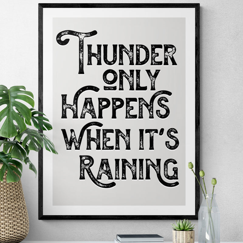 Thunder Only Happens When It's Raining Dreams Song Lyric Poster Wall Art Print - Ink North 