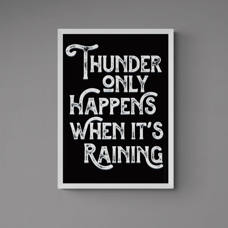 Thunder Only Happens When It's Raining Dreams Song Lyric Poster Wall Art Print - Ink North 