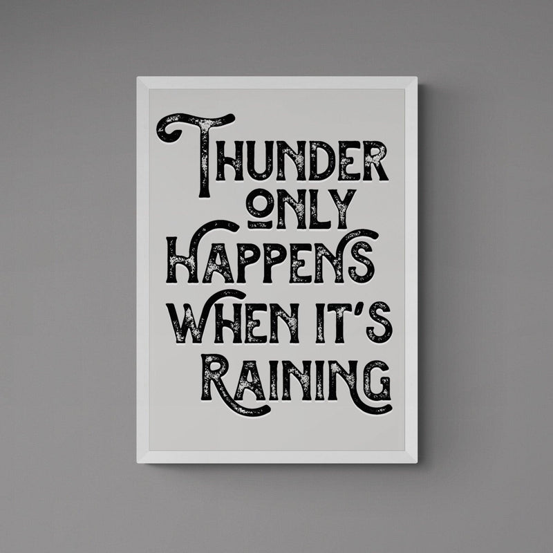 Thunder Only Happens When It's Raining Dreams Song Lyric Poster Wall Art Print - Ink North 