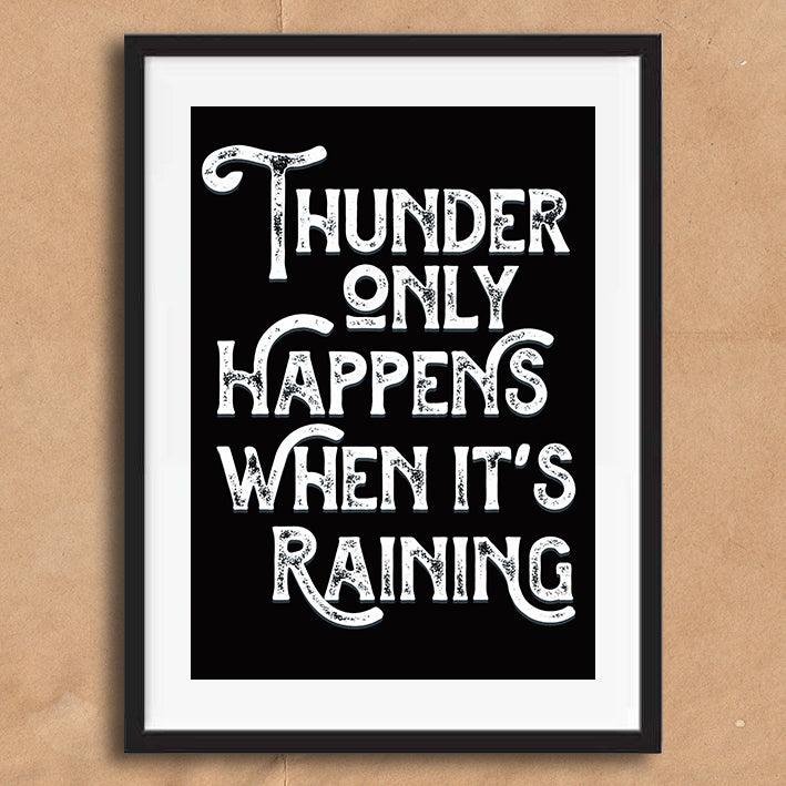 Thunder Only Happens When It's Raining Dreams Song Lyric Poster Wall Art Print - Ink North 