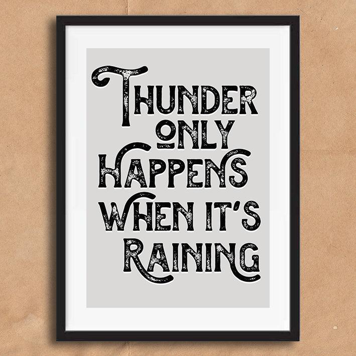 Thunder Only Happens When It's Raining Dreams Song Lyric Poster Wall Art Print - Ink North 