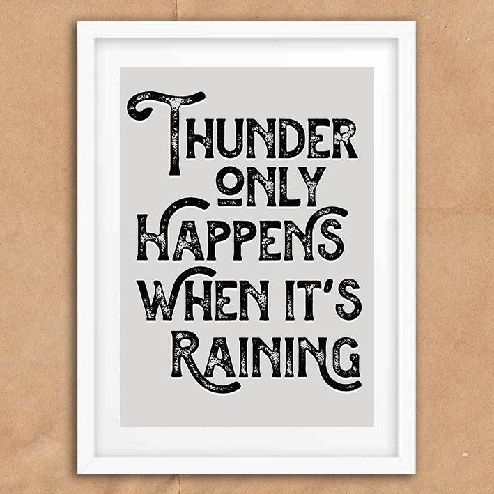 Thunder Only Happens When It's Raining Dreams Song Lyric Poster Wall Art Print - Ink North 