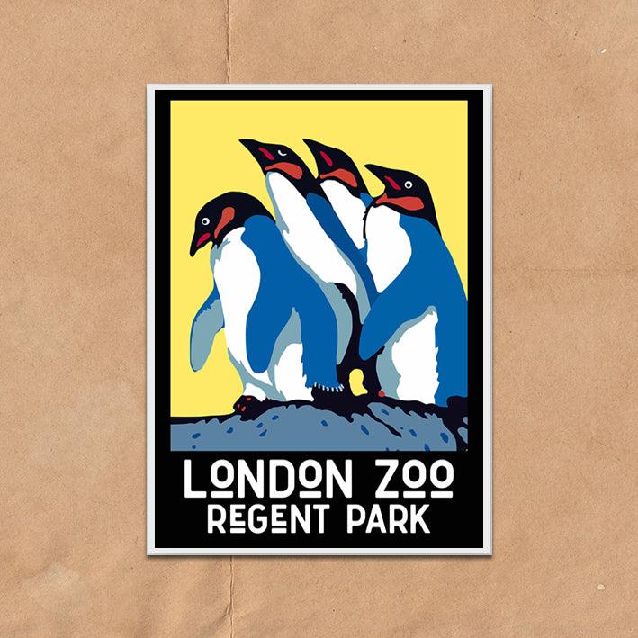 Visit London Zoo Advert Penguins Poster vintage wall art print - Ink North 