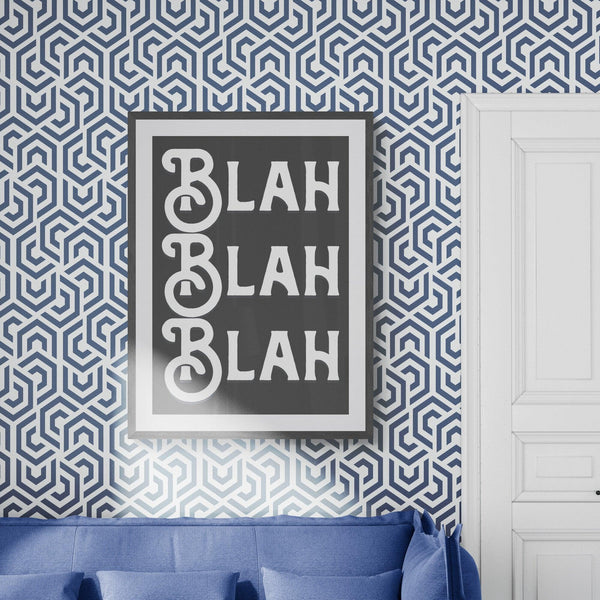 Blah Blah Blah Office Typography Quote Poster Wall Art Print - Ink North 