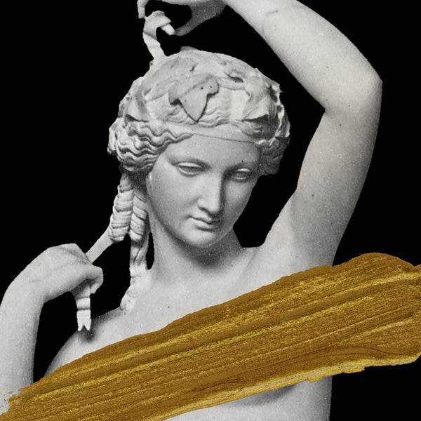 Classical Statue Gold Paint Graffiti wall street art print - Ink North 