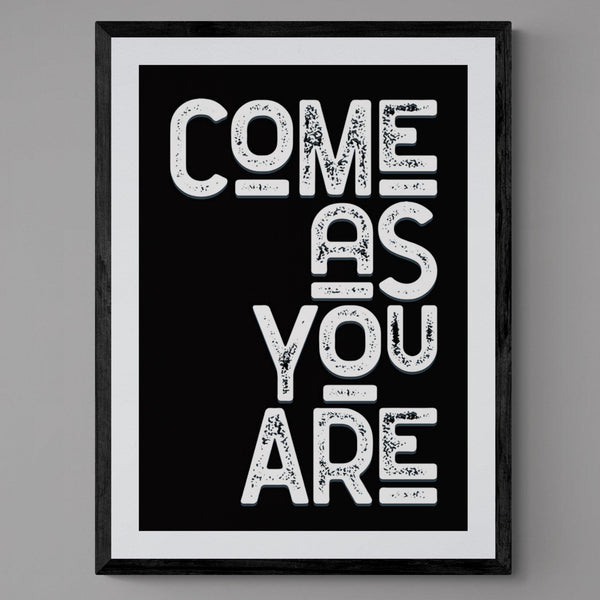 Come As You Are Song Lyric Poster Wall Art Print - Ink North 