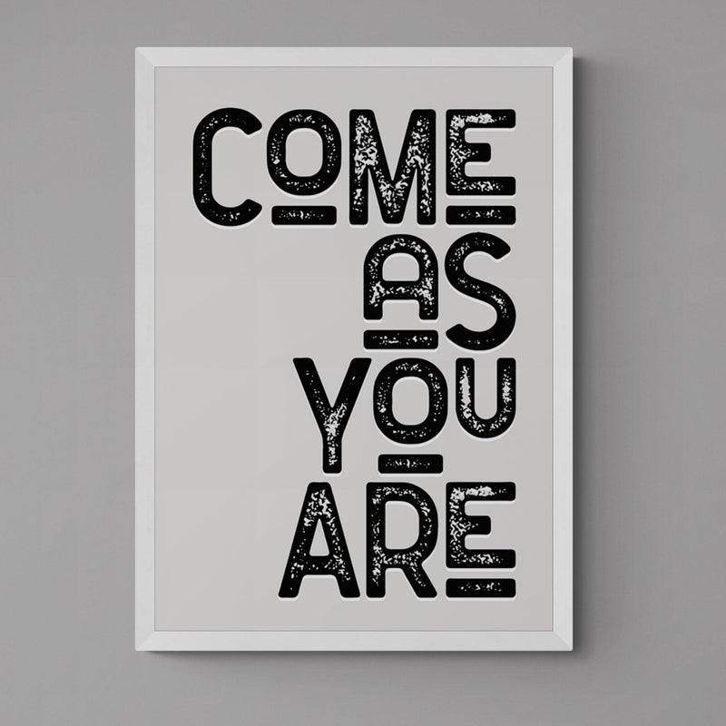 Come As You Are Song Lyric Poster Wall Art Print - Ink North 