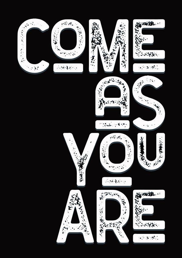 Come As You Are Song Lyric Poster Wall Art Print - Ink North 