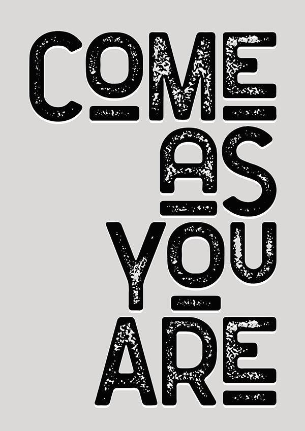 Come As You Are Song Lyric Poster Wall Art Print - Ink North 