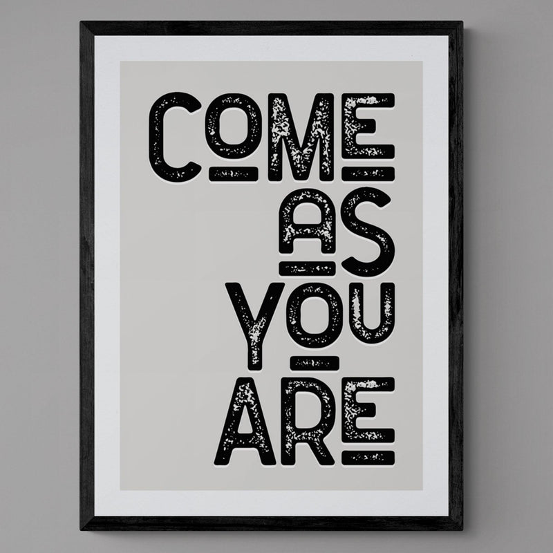 Come As You Are Song Lyric Poster Wall Art Print - Ink North 