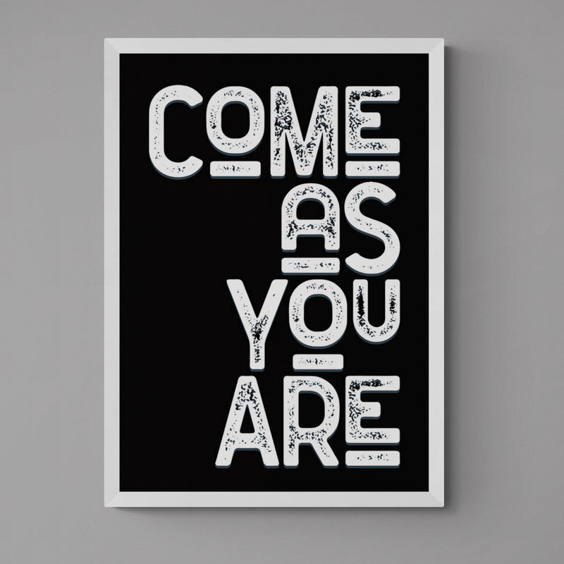 Come As You Are Song Lyric Poster Wall Art Print - Ink North 