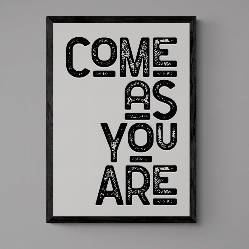 Come As You Are Song Lyric Poster Wall Art Print - Ink North 