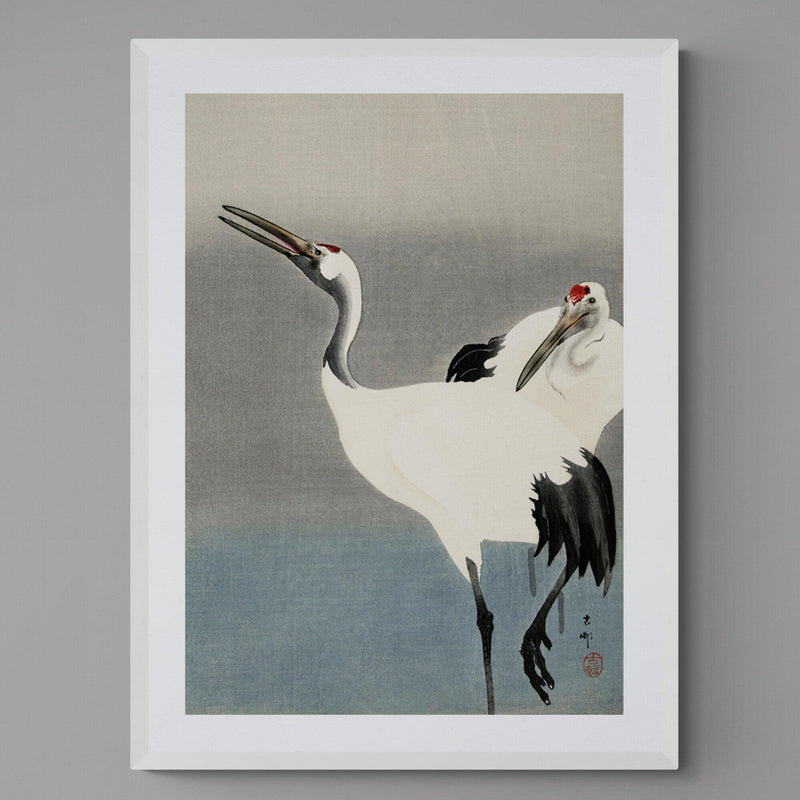 Crane Birds Antique Illustration Japanese Wall Art Print - Ink North 