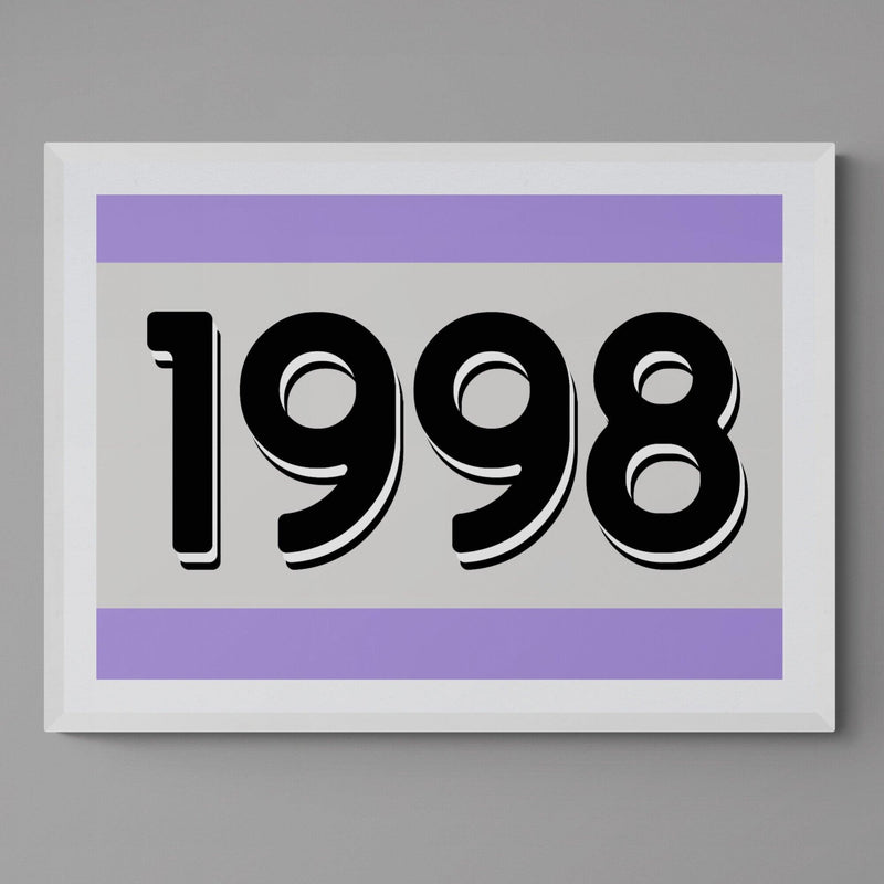 Custom Personalised Year Poster Retro Art Print Purple - Ink North 