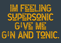 Feeling Supersonic Give Me Gin and Tonic Song Lyric Poster Wall Art Print - Ink North 