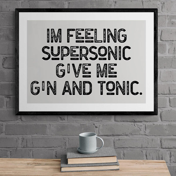 Feeling Supersonic Song Lyric Poster Wall Art Print - Ink North 