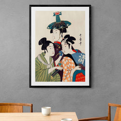 Geisha Women Traditional Antique Illustration Japanese Wall Art Print - Ink North 