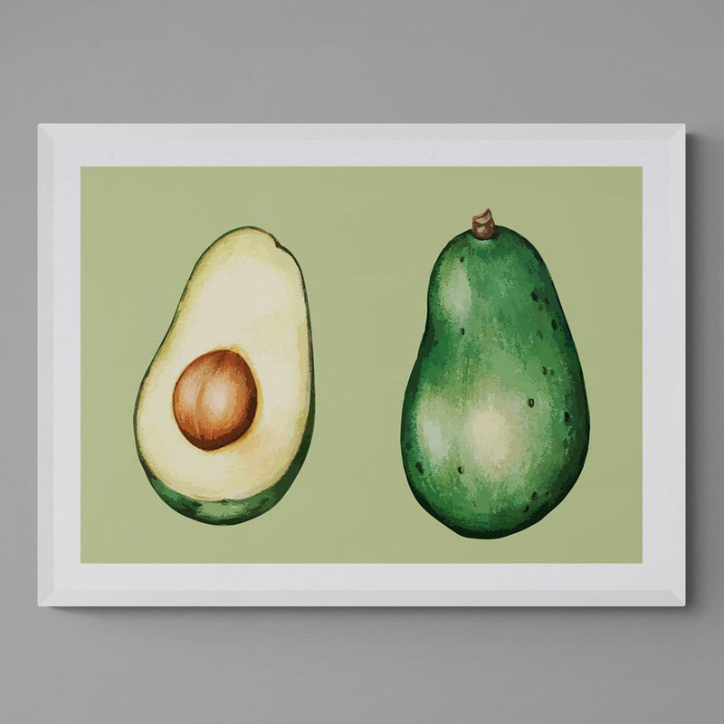 Green Avocado Kitchen Colourful Art Poster Print - Ink North 