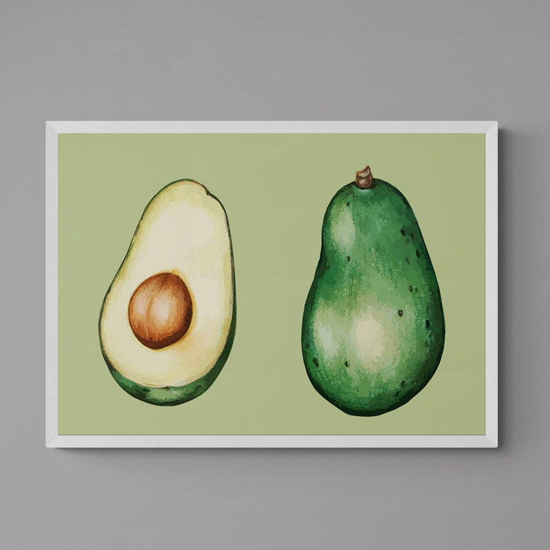 Green Avocado Kitchen Colourful Art Poster Print - Ink North 