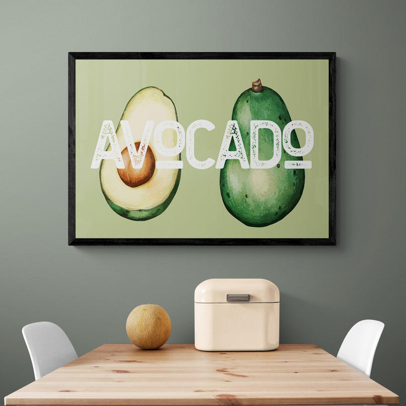 Green Avocado Kitchen Colourful Quote Art Poster Print - Ink North 