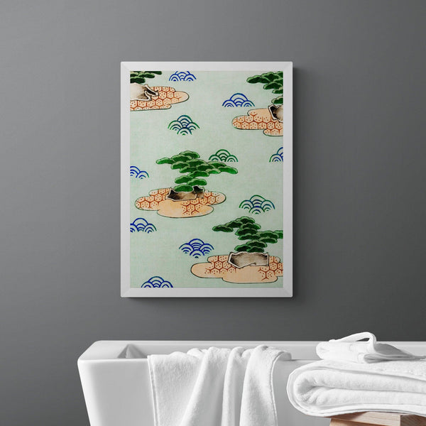 Japanese Bonsai Tree Floral Pattern Wall Art Print Poster - Ink North 