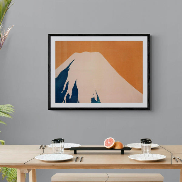 Japanese Mountain Illustration Wall Art Print Poster - Ink North 