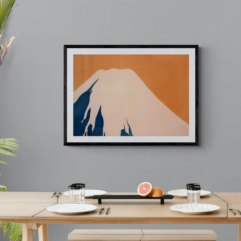 Japanese Mountain Illustration Wall Art Print Poster - Ink North 