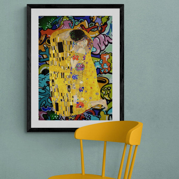 Klimt Kiss Graffiti wall street art print - Ink North 