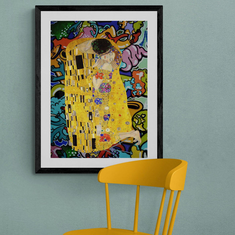 Klimt Kiss Graffiti wall street art print - Ink North 